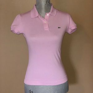 LACOSTE Polo Shirt Light Pink size XS S